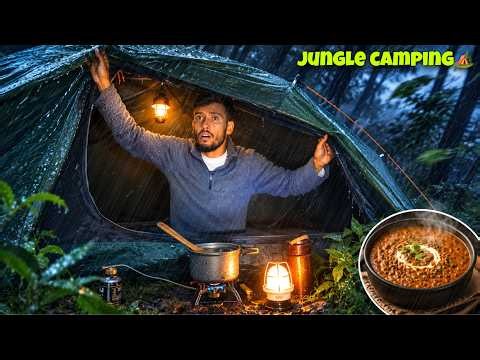 Solo Camping in Heavy Rain & Extreme Wind | Forest Rain Camping | Tejas Camping