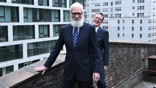 Stephen Colbert and David Letterman launch pieces of 'Late Show' set off Ed Sullivan Theater | THR news video