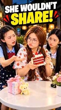 Emily Refused to Share With Emma! 😢🍰 ~ mini wood toy | woodworking art skills / hand crafts #shorts