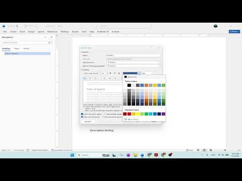 Generating The Table Of Contents in MS Word
