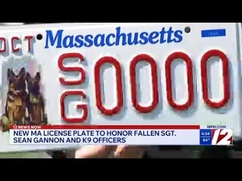 New Massachusetts license plate honors fallen officer, K-9s