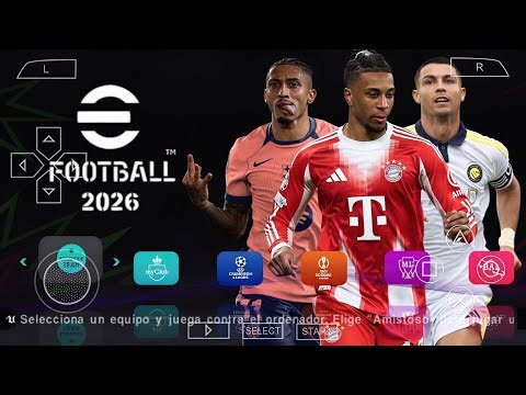 eFootball PES 2026 PPSSPP Android Offline Full Update UCL & League Kits 25/26 Season 4k Graphics