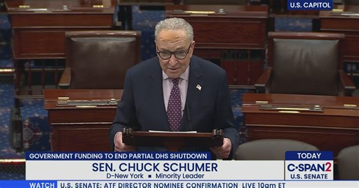 Senate Minority Leader Chuck Schumer on Homeland Security Funding