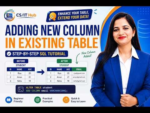 How to Add New Column in Existing Table in SQL | ALTER TABLE Command Tutorial