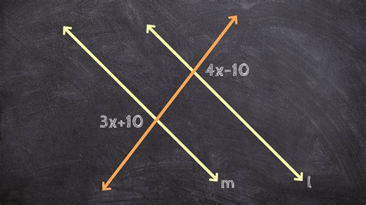 Using alternate exterior angles to show lines are parallel
