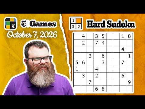 NYT Hard Sudoku Walkthrough | October 7, 2026