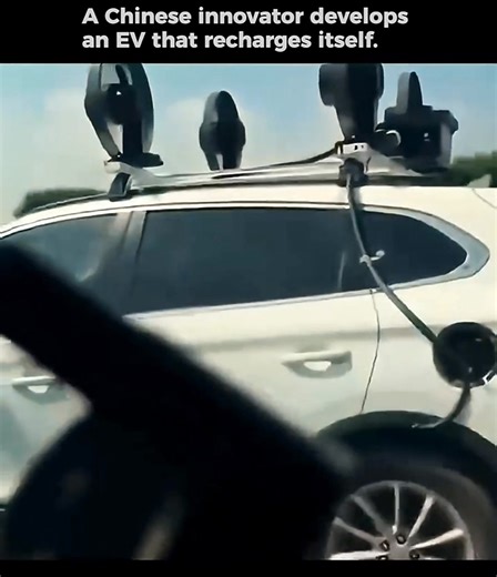 This EV Claims It Can Recharge Itself — But Is It Really Possible? ⚡🚗 A Chinese inventor has showcased an electric vehicle fitted with roof-mounted turbines, claiming it can generate power while driving. The idea sounds futuristic — but experts say real-world physics makes “self-charging” vehicles far more complicated than they appear. So is this a breakthrough… or just a clever demonstration? Innovation often starts with bold experiments, even if they challenge what we think is possible. The f