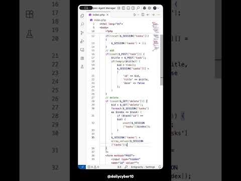 PHP Project | Day 05 #dailycyber #php #phptutorial #phpbasics #phpproject