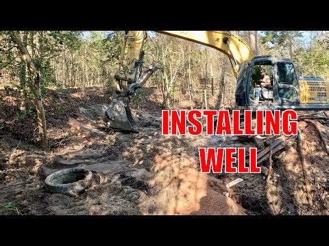 Excavator Digs Deep Well for Fish House Cabin - Off Grid