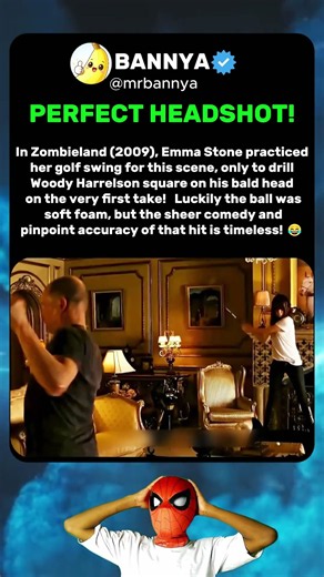 She hit Woody Harrelson's bald head on the first take 😂🏌️‍♀️ | Zombieland (2009)