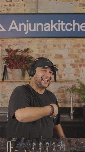 All smiles at Anjuna HQ with Hilton, one half of @trilucid 🎧 #electronicmusic