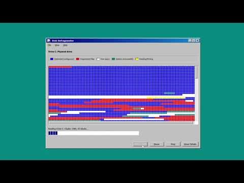 Windows 98 Defrag Screen + Old HDD Sounds ASMR (1 Hour Loop) - Retro Computer Ambience