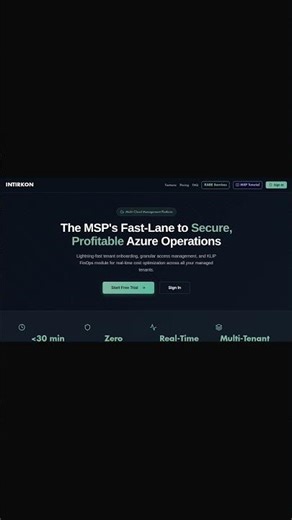 Intirkon: One dashboard for Azure cost analytics, security posture, and Lighthouse delegations acros