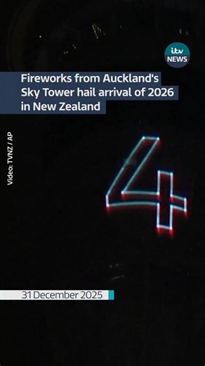 Fireworks from Auckland’s Sky Tower hail arrival of 2026 in New Zealand #itvnews #newyear | ITV News