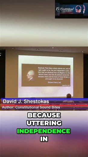 Richard Henry Lee's Treasonous Act Declaring Independence