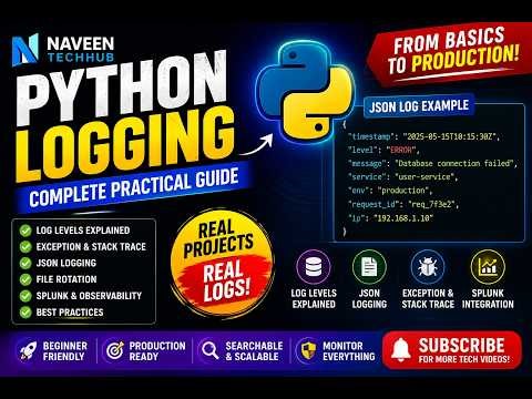 Python Logging Explained for Beginners | JSON Logging, Splunk & Production Best Practices