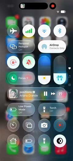 this is how Apple should to the iOS27 control centre.1. Reduce background blur but not too much, just enough that it’s not dim but you can see the icons on the Control Centre.2. Tint the Liquid Glass in control centre so the text is readable while keeping the glass effect.