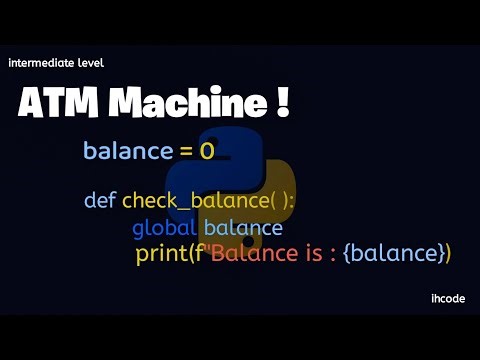 ATM Machine Project In Python | intermediate level| ihcode 