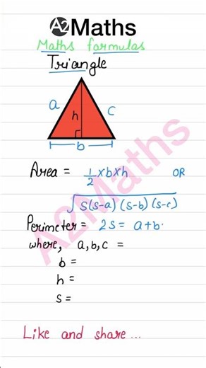 Maths important formulas for triangle || basic maths - area and perimeter #cbse #ncert #triangle