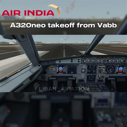 Air India Airbus A320neo cockpit takeoff ✈️🔥 Pure power & smooth rotation