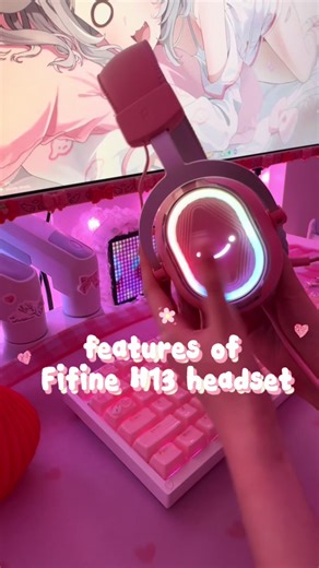 The fifine H13 headset has a lot of customisable options!! I’ll be explaining what each of the control box buttons do! In order from pressed in the video: - volume control - muting mic - 7.1 surround sound mode for immersive gameplay - different EQ sound profiles to maximise your experience - mic noise cancelling button - game/ chat balance Along with these we also have soft ear cushion, adjustable size and removable mic. This headset is USB connected. If you want to buy it press the link in my 