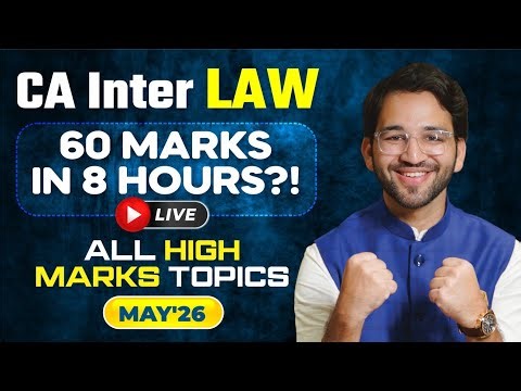 LIVE Exam Marathon | 60 Marks in 8 Hours | CA Inter | May'26 | CA Shubham Singhal