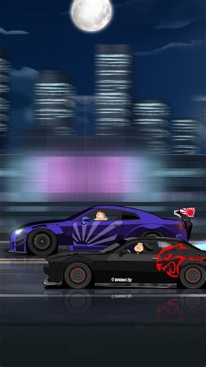 Insane Drag Race: Liberty Walk GTR R35 VS Hellcat 😱