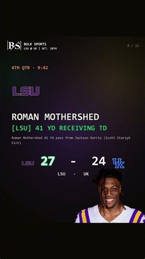 Kentucky outlasts No. 10 LSU · Full Game Scoring Summary · OCT. 10TH