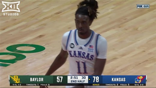 Enter The Phog on a Friday Night🔥🔥 Baylor vs. Kansas Highlights⬇️ #Big12MBB | Kansas Men's Basketball | Big 12 Conference