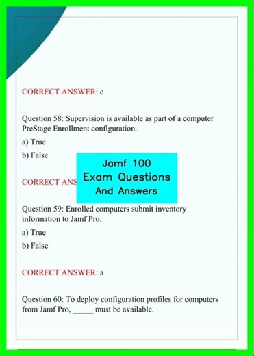Jamf 100 Exam Questions And Answers video