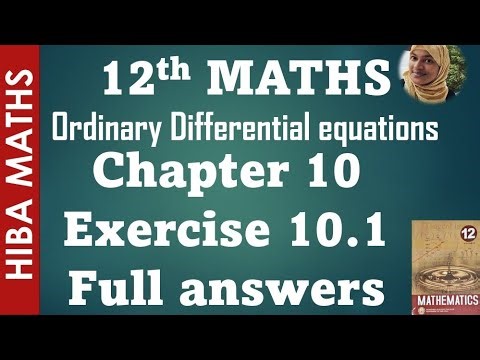 12th maths chapter 10 exercise 10.1 full answers ordinary differential equations tn syllabus
