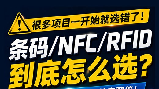 一个视频带你搞懂条码 NFC和RFID方案怎么选？