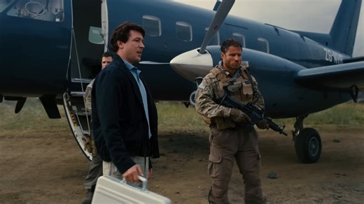 2:50 CIA & Bane still engaged in fisticuffs several seconds after Bane breaks free, only concluding after more exchanges with a final strike to the throat forcing CIA back, but he is still conscious as the plane upends. Its made plain that CIA is a genuinely formidable fighter.