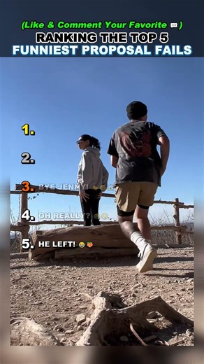 Ranking The Top 5 Funniest Proposal Fails! 😱😂 #proposalfail #funnyranking #awkwardmoments