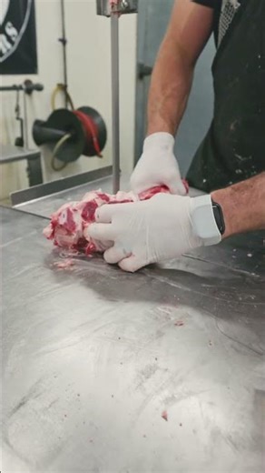 Cutting beef bones for dogs. 🐶🥩 #shorts