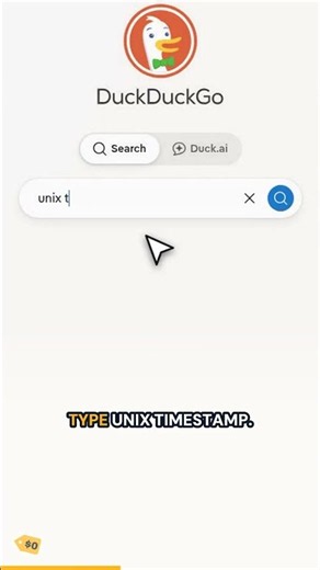 Find Current Unix Epoch Time on DuckDuckGo
