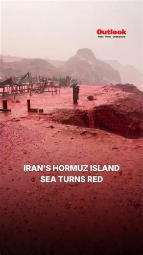 Iran's Hormuz Island Sea Turns Red After Rainfall