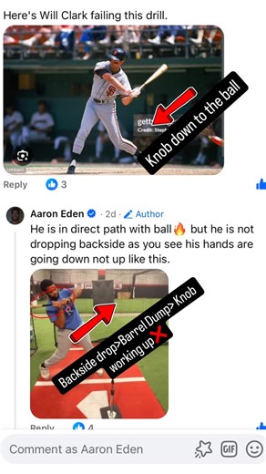 Aaron Eden | Baseball Coach on Instagram: "I’m not reinventing hitting. Tony Gwynn, a career .338 hitter, taught knob to the ball at the highest levels of the game & D1 level San Diego State."