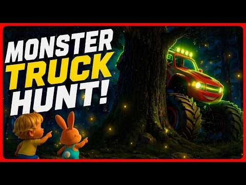 baby leo and bunny : CHASING GLOWING MONSTER TRUCK🌙🚛🔦 | Find the Monster Truck! | nursery rhymes