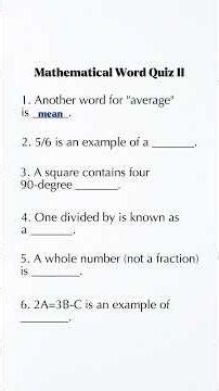 Math Vocabulary Quiz in English II | Most Learners Get These Wrong! Can You Answer All 6?