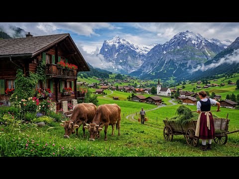 Switzerland countryside - Relaxing walk in the most beautiful Swiss Villages - Fairytale village