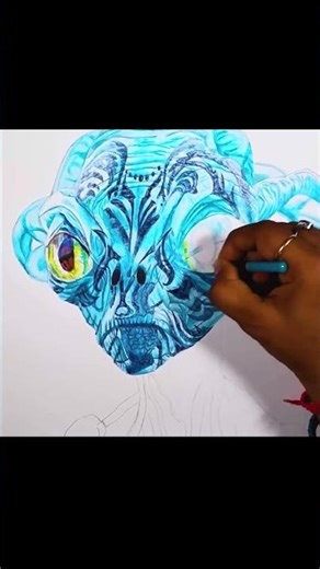 Alien Drawing 👽 That Will Blow Your Mind! 😱 #Shorts #viral #art #alien