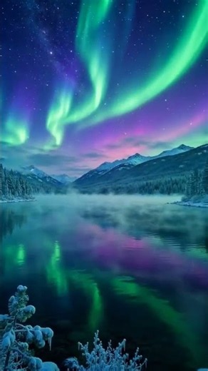 Northern Lights Over a Frozen Lake 🌌 | Aurora Borealis in 4K Calm.