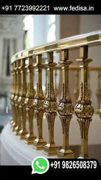 Elegant Brass Staircase Railing With Gold Finish Aaj Ki Railing