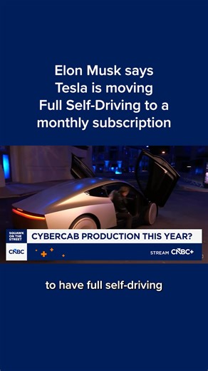 Tesla CEO Elon Musk said Wednesday that the electric vehicle maker will stop selling its Full Self-Driving (Supervised) software for a flat rate and instead make it a monthly subscription. "Tesla will stop selling FSD after Feb 14," Musk said in an early morning post on his social media platform X. "FSD will only be available as a monthly subscription thereafter." Read more: cnb.cx/3LAZh9d | CNBC