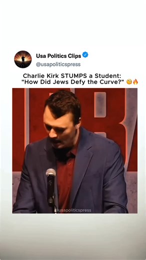 Usa Politics Clips on Instagram: "In this video, a tense debate on historical grievances unfolds when a student claims that the Jewish community is thriving today specifically "because they got reparations". Kirk immediately challenges this assertion, asking for clarification on "what reparations" were actually received. The student struggles to provide a concrete answer, suggesting "acknowledgment" and "money," prompting Kirk to interject by clarifying that while slavery is acknowledged, the ec
