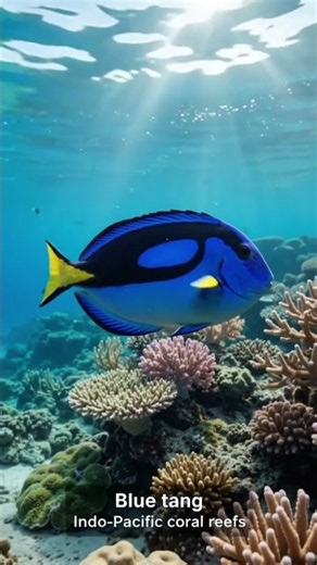 Blue Tang in a Tropical Coral Reef 🐠🌊