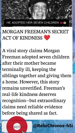 MORGAN FREEMAN’S SECRET ACT OF KINDNESS ❤️ | The Viral Story Explained #Shorts