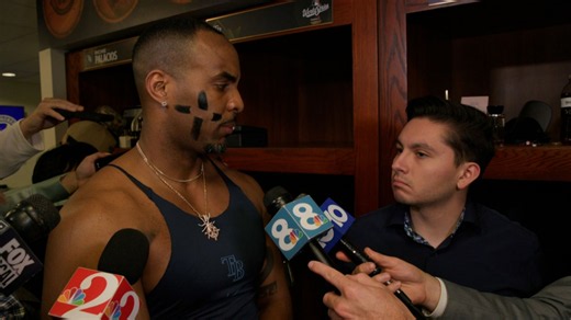 Yandy Díaz discusses check-swing K to end game