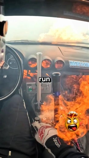 Fire in a racer's car